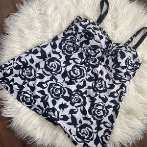 SONOMA swim dress black white floral women’s 20x